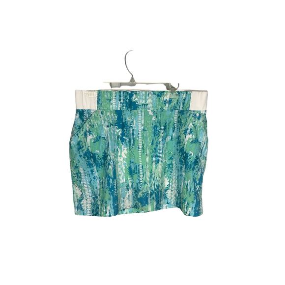 Reel Legends blue green white stretch pull on performance skort women size large - Picture 1 of 5